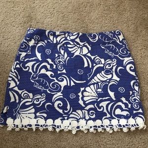 Blue/White Lilly Pulitzer Skirt (Size 4)